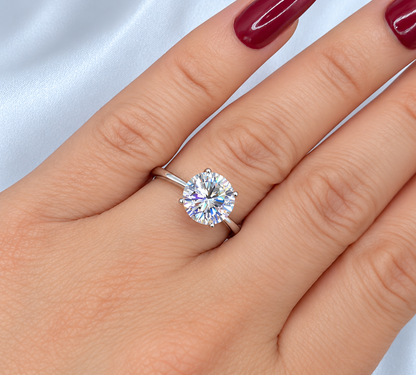 3ct Moissanite Engagement Ring | 4-Prong | 18K Gold Plated S925 Silver | VVS1
