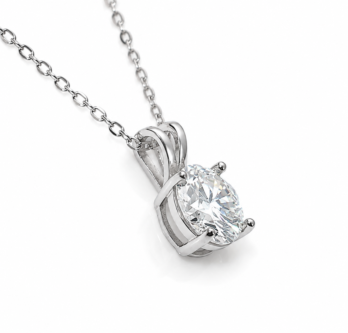 3ct Round Moissanite Diamond Pendant Necklace | S925 Silver | VVS1