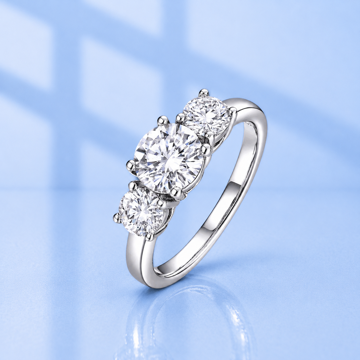 2ct Moissanite Three-Stone Ring | S925 Silver | VVS1 D Color