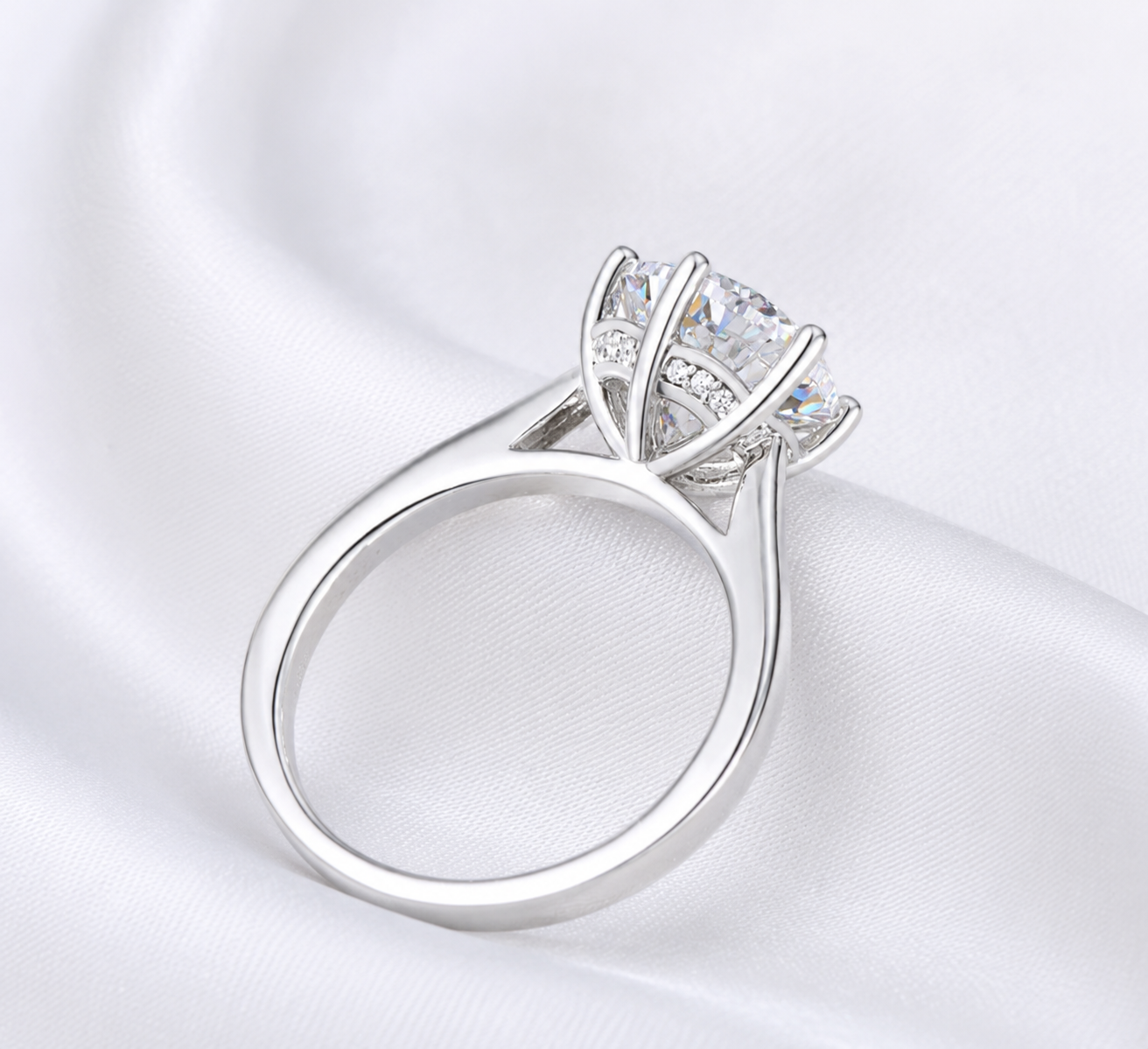 4ct Moissanite Hidden Halo Engagement - Proposal Ring