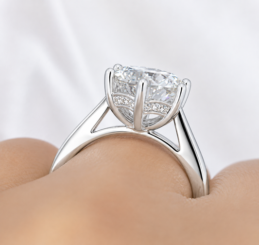 4ct Moissanite Hidden Halo Engagement - Proposal Ring