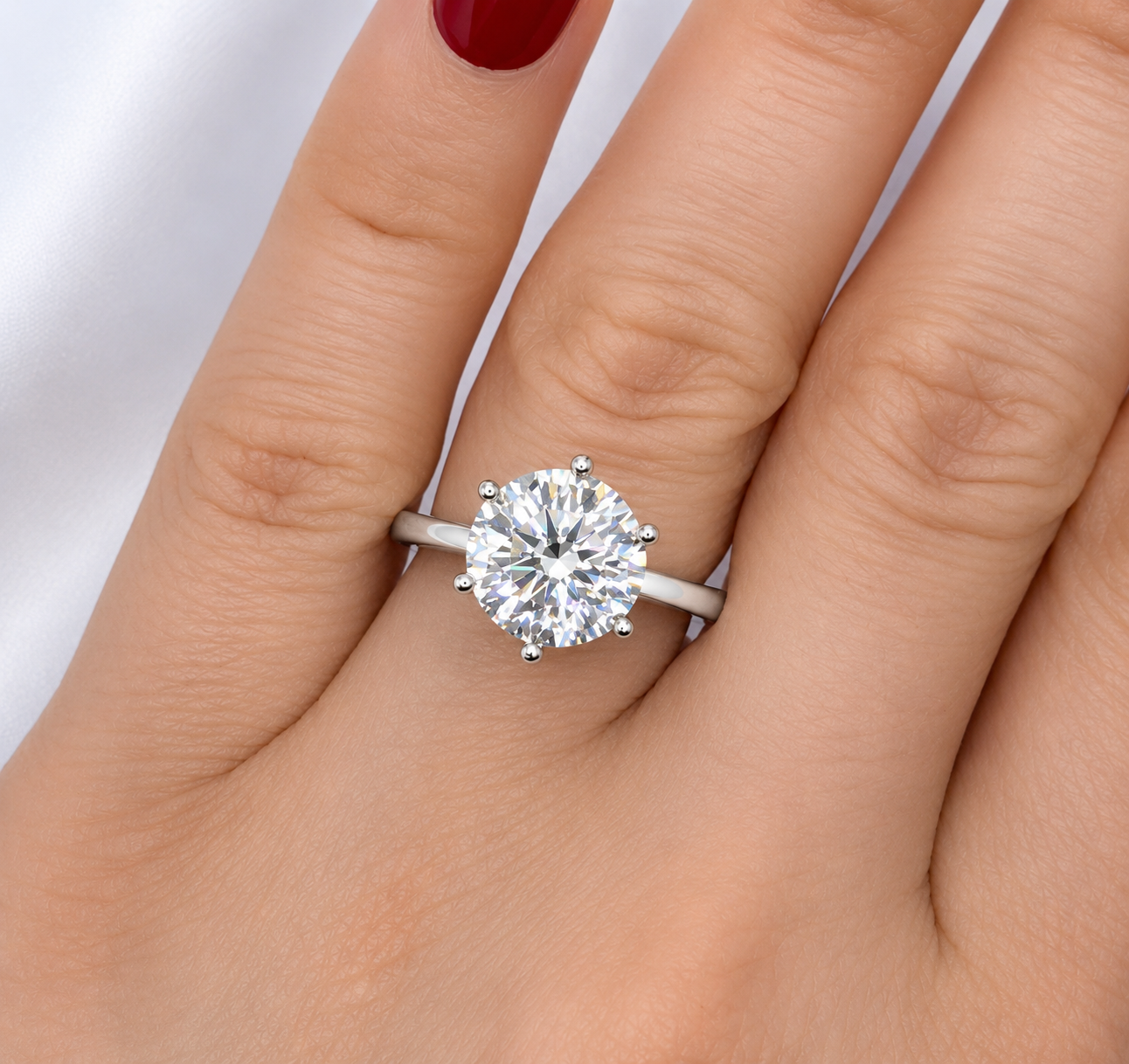 4ct Moissanite Hidden Halo Engagement - Proposal Ring