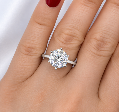 4ct Moissanite Hidden Halo Engagement - Proposal Ring