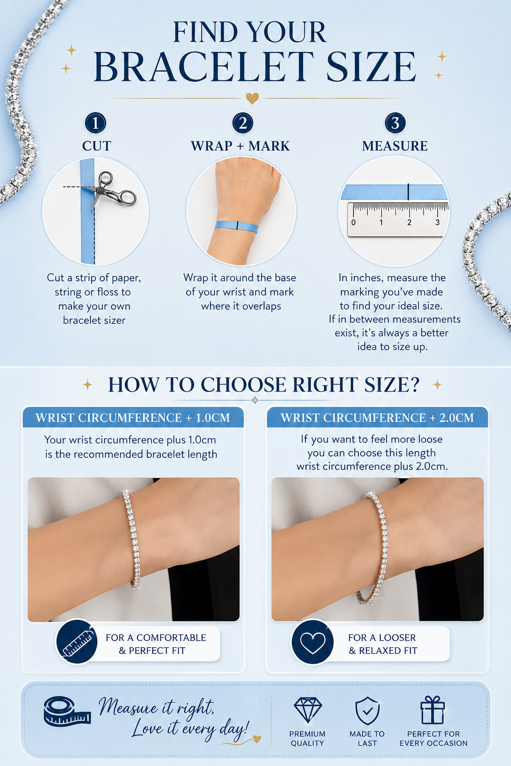 4mm Moissanite Tennis Bracelet | 925 Sterling Silver | 14CT 8" Snap Lock or 12.5CT 7" Push Button Box Clasp
