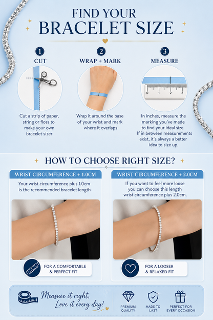 4mm Moissanite Tennis Bracelet | 925 Sterling Silver | 14CT 8" Snap Lock or 12.5CT 7" Push Button Box Clasp