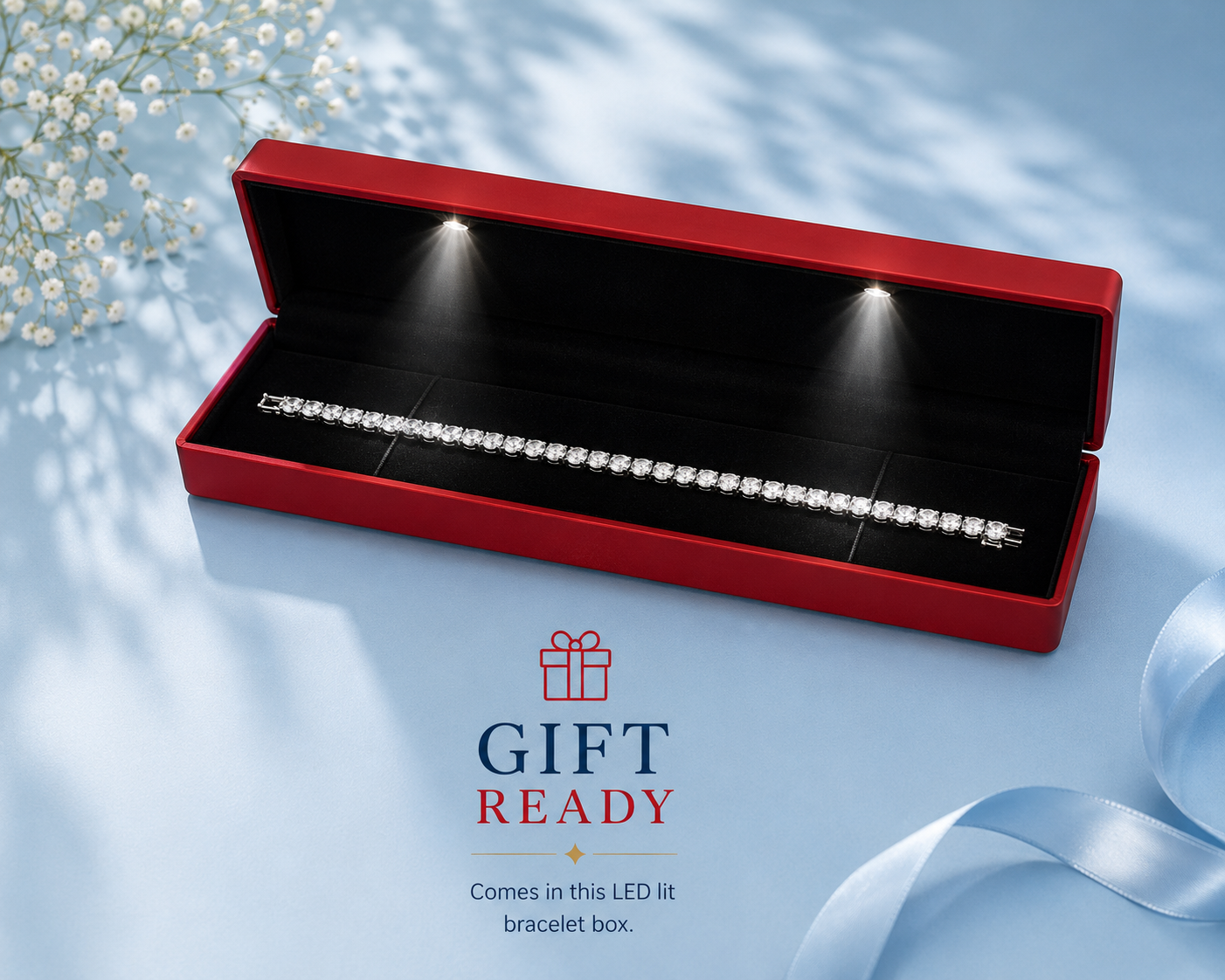 4mm Moissanite Tennis Bracelet | 925 Sterling Silver | 14CT 8" Snap Lock or 12.5CT 7" Push Button Box Clasp