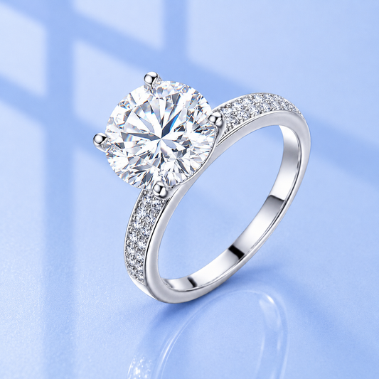 5ct Classic Moissanite Pave Engagement Ring | S925 Silver | VVS1