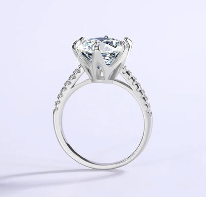 Certified 5Ct Moissanite Diamond Proposal/Engagement S925 Silver18K Gold Plated Ring, Gift LED Ring Box Included