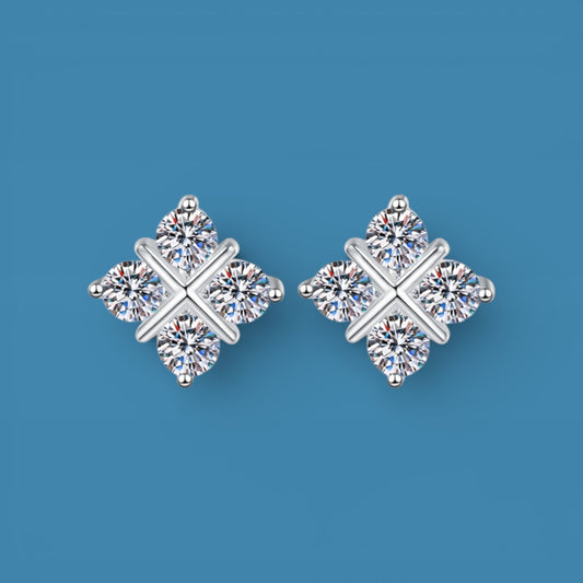 Certified 0.8Ct Moissanite Diamond Stud Earrings