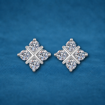 Certified 0.8Ct Moissanite Diamond Stud Earrings