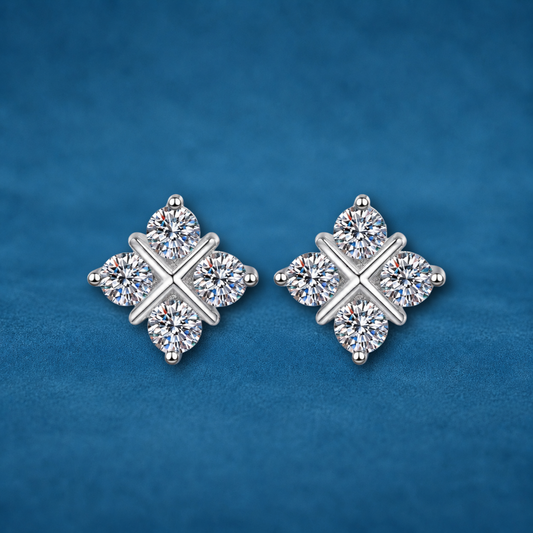 Certified 0.8Ct Moissanite Diamond Stud Earrings