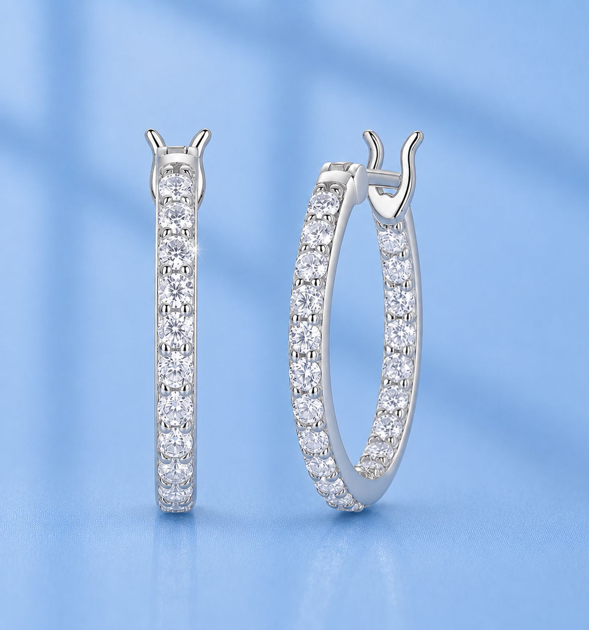 Moissanite Hoop Earrings | S925 Silver | VVS1 D Color | Comes in LED Gift Box