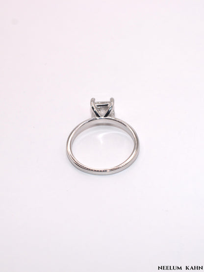 Princess Cut 1ct Moissanite Diamond S925 Silver Ring,