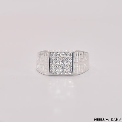 925 Sterling Silver Zircon Ring for Men - Free Shipping