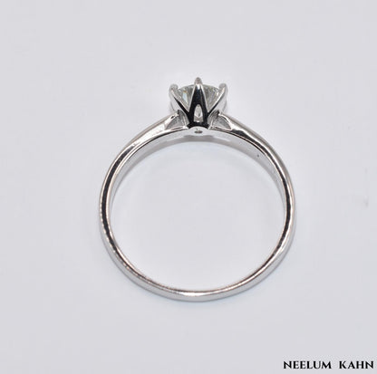 Certified 1Ct Moissanite Diamond Classy 925 Sterling Silver Ring
