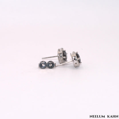 Men 2Ct (1ct each) black Moissanite Diamond stud earrings