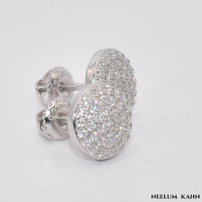Certified 0.6*2Ct Moissanite Diamond S925 18K gold plated studs for men & women