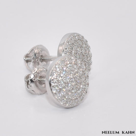 Certified 0.6*2Ct Moissanite Diamond S925 18K gold plated studs for men & women