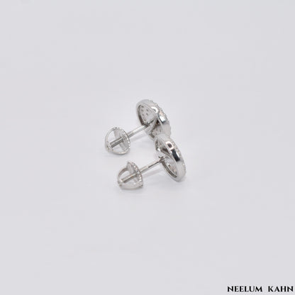 Certified 0.6*2Ct Moissanite Diamond S925 18K gold plated studs for men & women