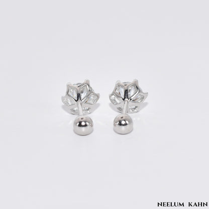 Certified 4Ct (2ct each) Moissanite Diamond (18k gold plated) Screw Stud Earrings