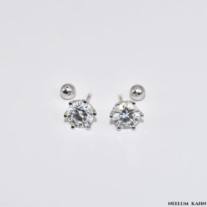 Certified 4Ct (2ct each) Moissanite Diamond (18k gold plated) Screw Stud Earrings