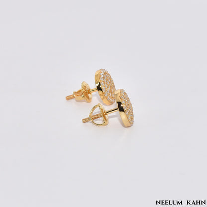 0.6Ct (Each) Moissanite Diamond Stud Earrings | S925 Silver Yellow Gold Plated Screws