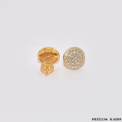 0.6Ct (Each) Moissanite Diamond Stud Earrings | S925 Silver Yellow Gold Plated Screws