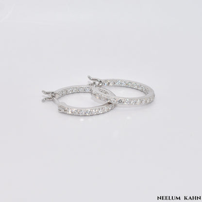 Certified Moissanite Diamond Hoop Earrings | S925 Silver for Men & Women