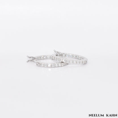 Certified Moissanite Diamond Hoop Earrings | S925 Silver for Men & Women