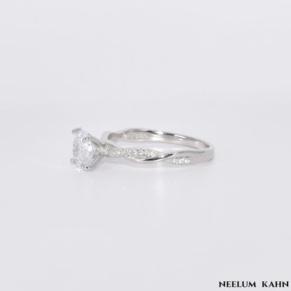 925 Sterling Silver Promise Ring Inlaid Shining Zircon
