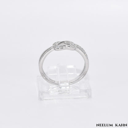 S925 Silver Knot Shape Zircon Ring