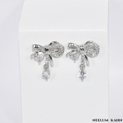 S925 silver shiny zircon stud earring
