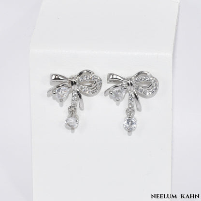 S925 silver shiny zircon stud earring