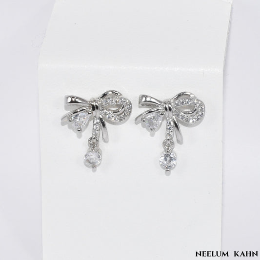 S925 silver shiny zircon stud earring