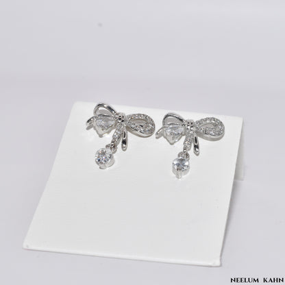S925 silver shiny zircon stud earring
