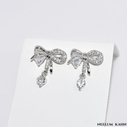 S925 silver shiny zircon stud earring