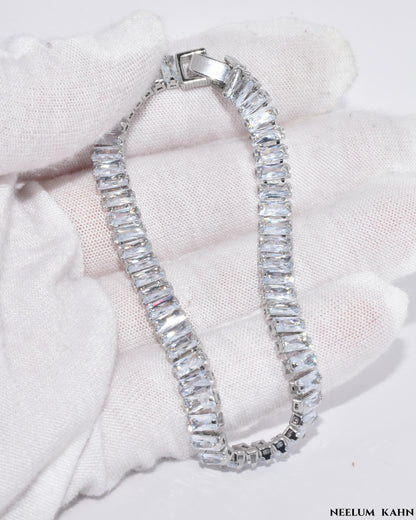 New S925 Silver Zircon Bracelet for Men & Women – 7 Inch Length