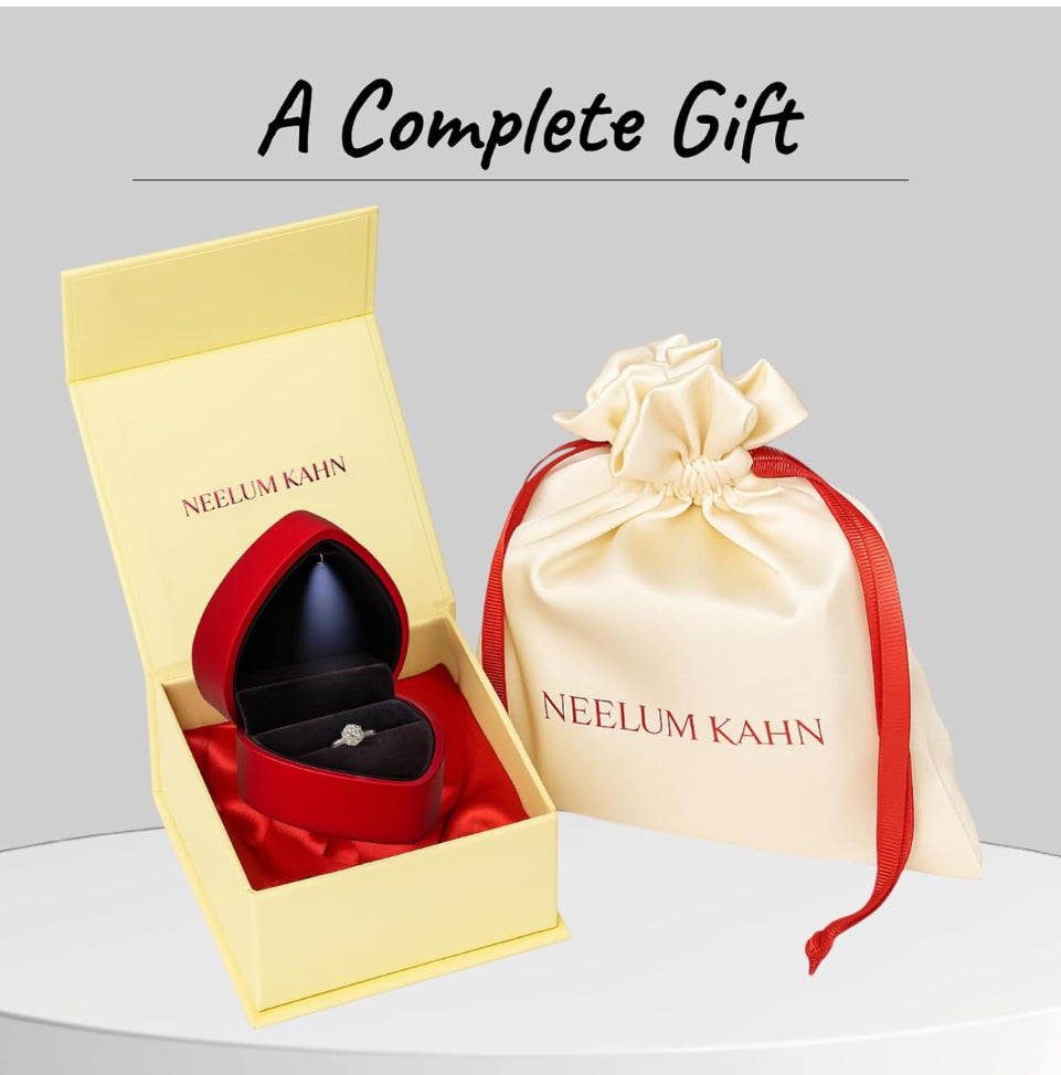 Certified 2Ct Moissanite Diamond Promise Ring for Women – S925 Silver White Gold Plated