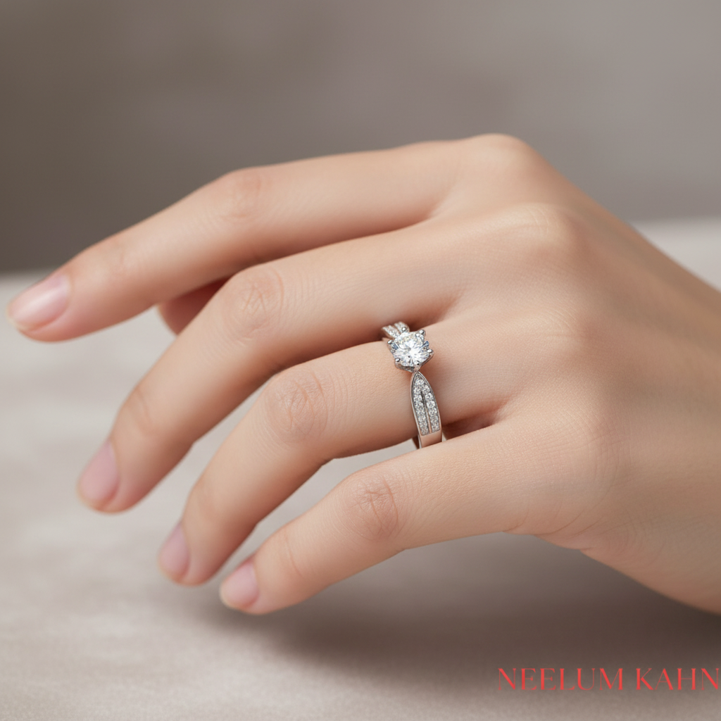 0.5ct Moissanite Promise Ring | S925 Silver | VVS1 D Color