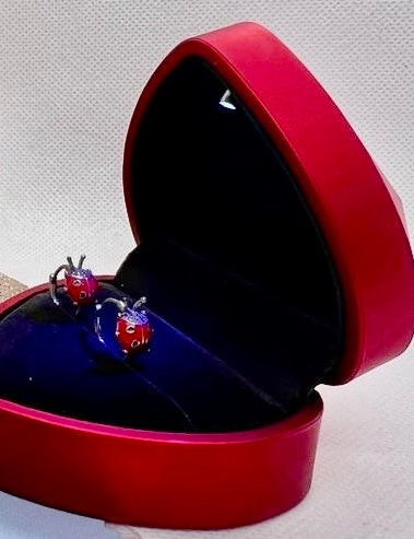 S925 Sterling Silver Ladybird Hoop Earrings for Girls