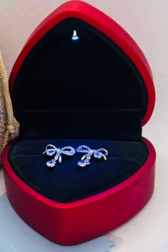 S925 silver shiny zircon stud earring