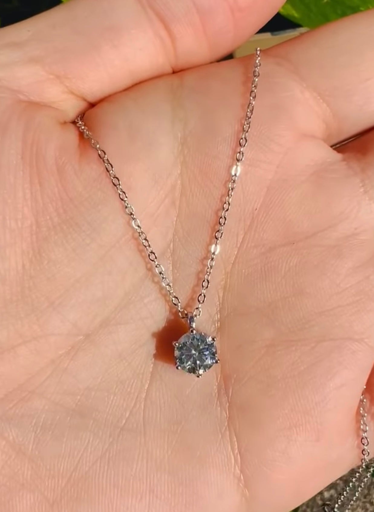 Certified 1ct Moissanite Diamond Pendant S925 Silver Promise Necklace