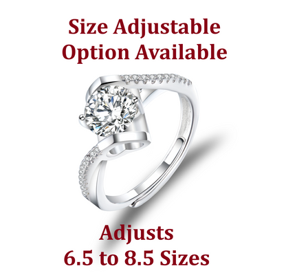 Certified 1Ct Moissanite Diamond S925 Silver Heart Shaped Ring with LED Gift Ring Box