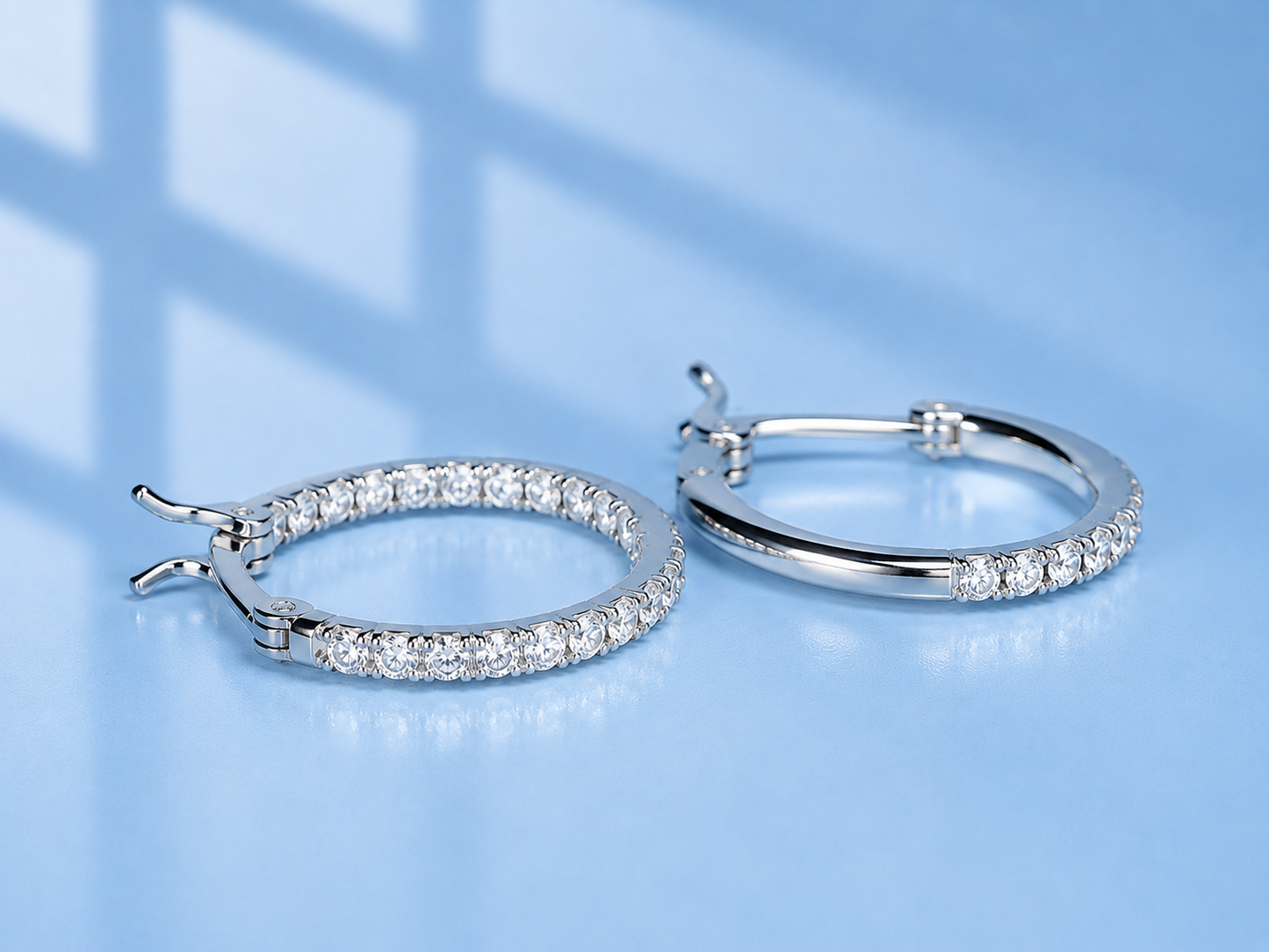Moissanite Hoop Earrings | S925 Silver | VVS1 D Color | Comes in LED Gift Box