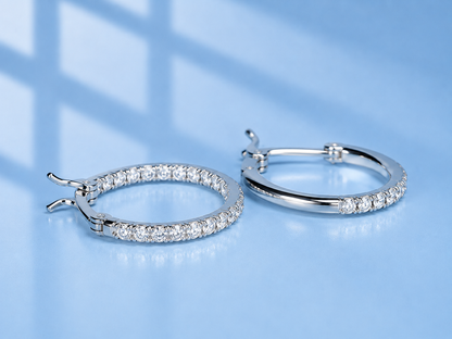 Moissanite Hoop Earrings | S925 Silver | VVS1 D Color | Comes in LED Gift Box
