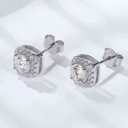 Solid S925 Sterling Silver Square Zircon Stud Earrings – Perfect Gift for All Occasions