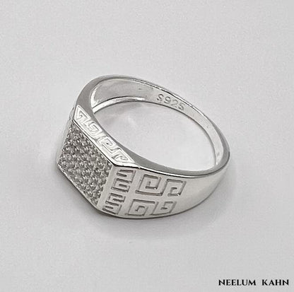 925 Sterling Silver Zircon Ring for Men - Free Shipping