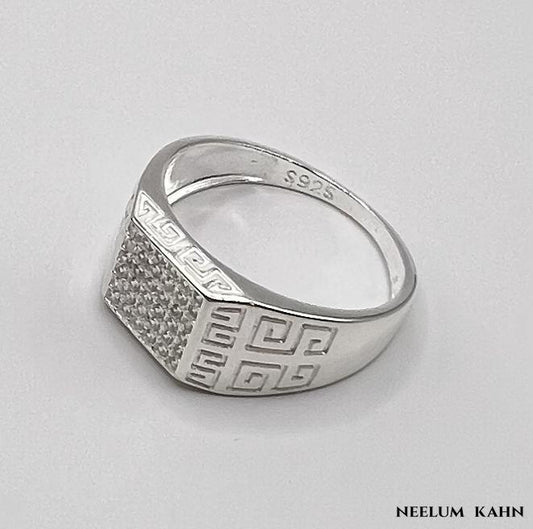 925 Sterling Silver Zircon Ring for Men - Free Shipping