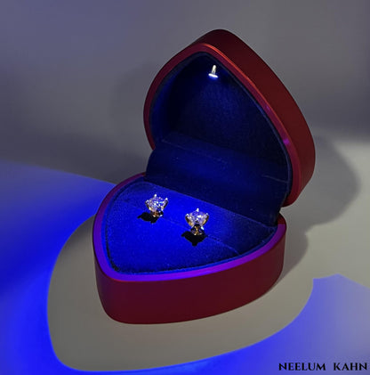 Certified 2Ct (1Ct + 1Ct) Moissanite Diamond Champagne Color Stud
