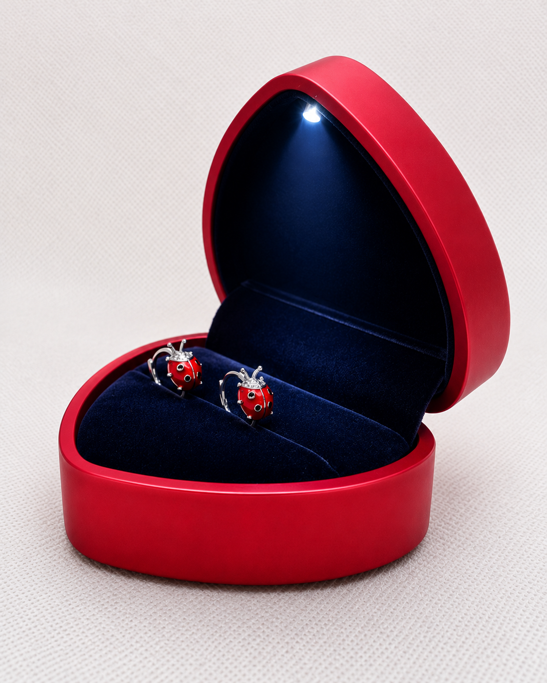 S925 Sterling Silver Ladybug Hoop Earrings for Girls